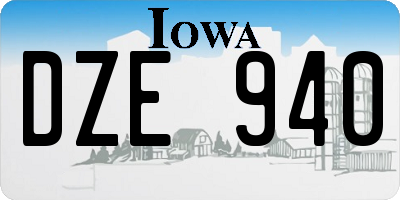 IA license plate DZE940