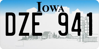 IA license plate DZE941