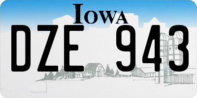 IA license plate DZE943