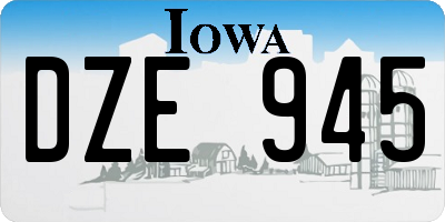 IA license plate DZE945