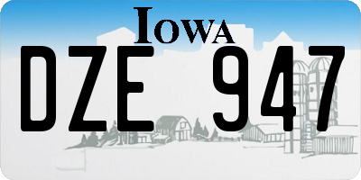 IA license plate DZE947