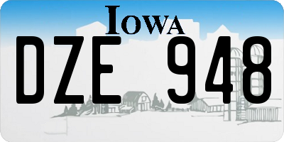 IA license plate DZE948