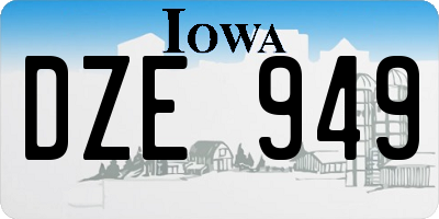 IA license plate DZE949