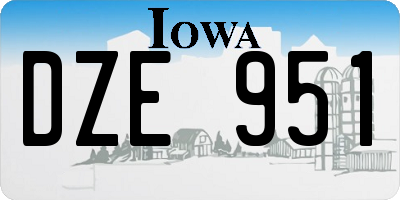 IA license plate DZE951