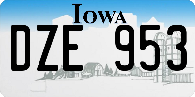 IA license plate DZE953