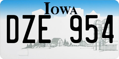 IA license plate DZE954