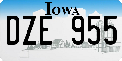 IA license plate DZE955