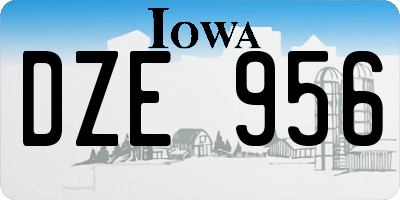 IA license plate DZE956