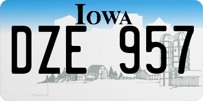 IA license plate DZE957