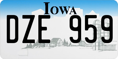 IA license plate DZE959