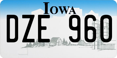 IA license plate DZE960