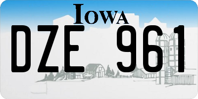 IA license plate DZE961