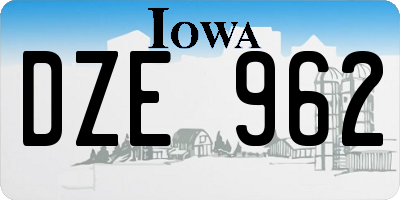 IA license plate DZE962