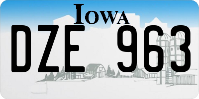 IA license plate DZE963