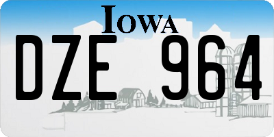 IA license plate DZE964