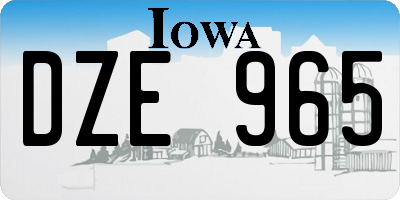 IA license plate DZE965