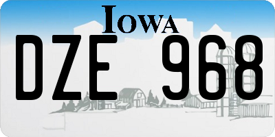 IA license plate DZE968