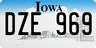 IA license plate DZE969