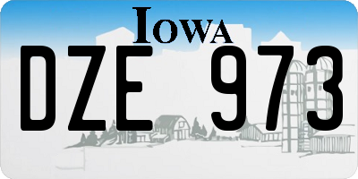 IA license plate DZE973