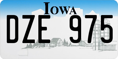 IA license plate DZE975