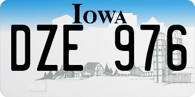 IA license plate DZE976