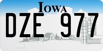 IA license plate DZE977