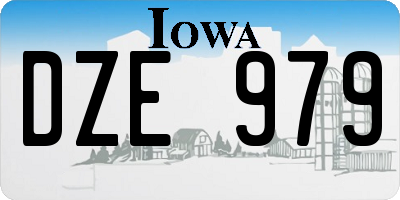 IA license plate DZE979