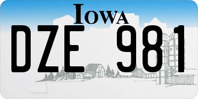 IA license plate DZE981