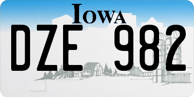 IA license plate DZE982