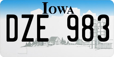 IA license plate DZE983