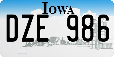 IA license plate DZE986
