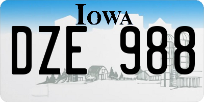 IA license plate DZE988