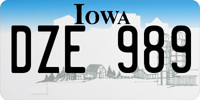 IA license plate DZE989