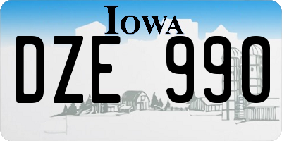 IA license plate DZE990