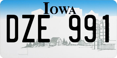IA license plate DZE991