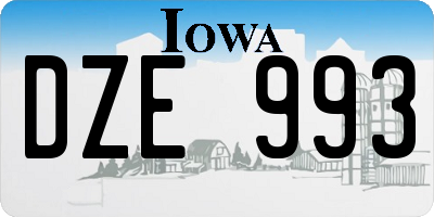 IA license plate DZE993
