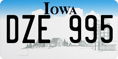 IA license plate DZE995