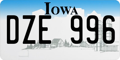 IA license plate DZE996