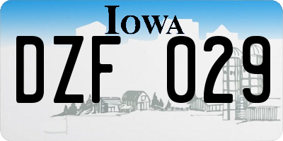 IA license plate DZF029