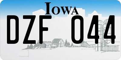 IA license plate DZF044