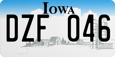 IA license plate DZF046