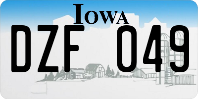 IA license plate DZF049