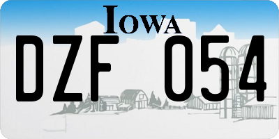 IA license plate DZF054