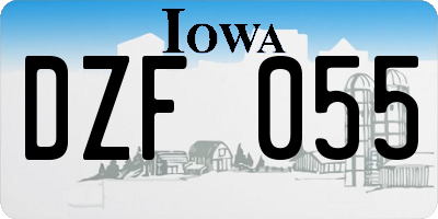 IA license plate DZF055