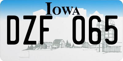 IA license plate DZF065