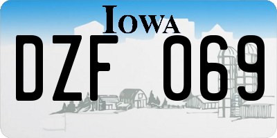 IA license plate DZF069