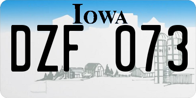 IA license plate DZF073