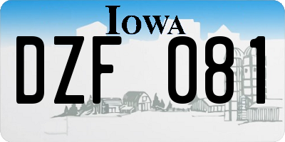 IA license plate DZF081