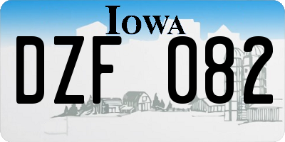 IA license plate DZF082