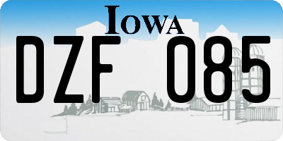 IA license plate DZF085